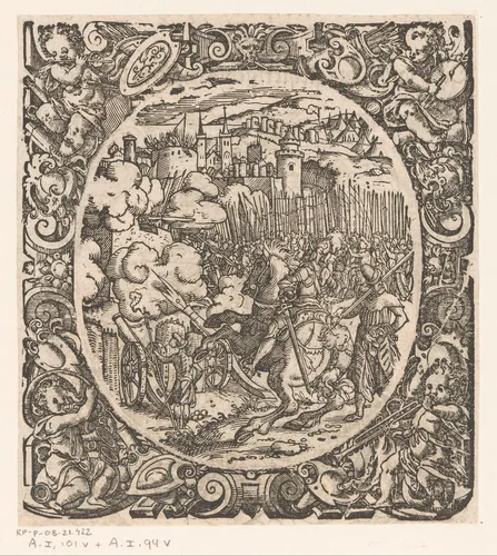 Aanval van een stad by Jost Amman, print, 1573