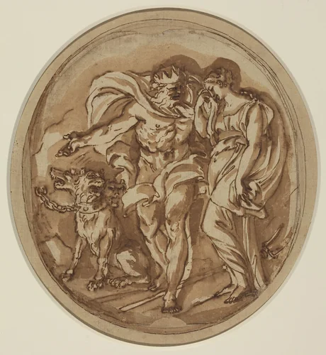 Pluto Bringing Proserpine to the Gates of Hell by Carlo Maratta, drawing, 1625-1713