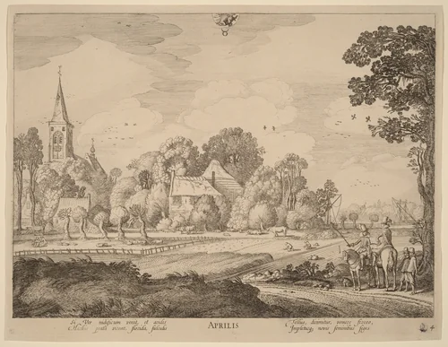 April by Jan van de Velde, print, 1593-1641