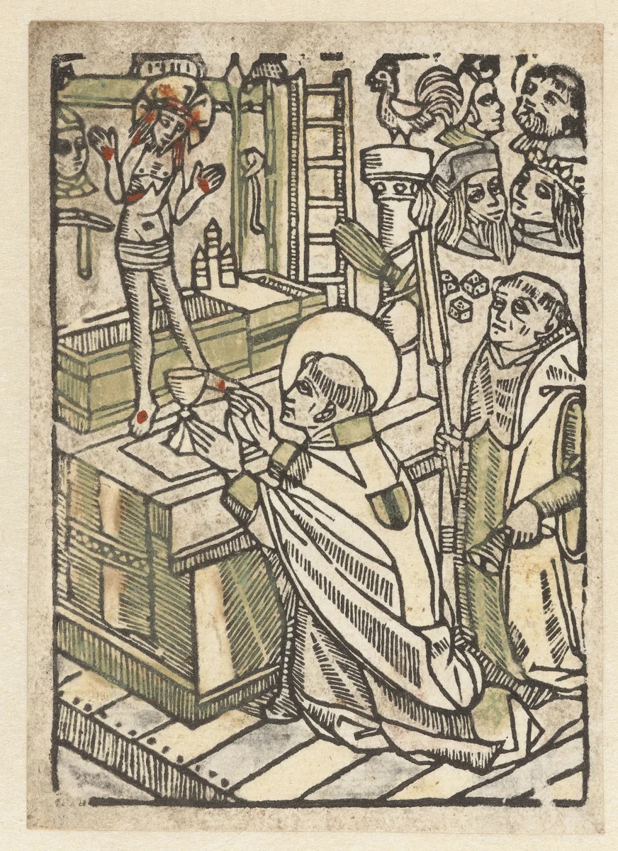 Mis van de heilige Gregorius by anonymous, print, 1480-1500