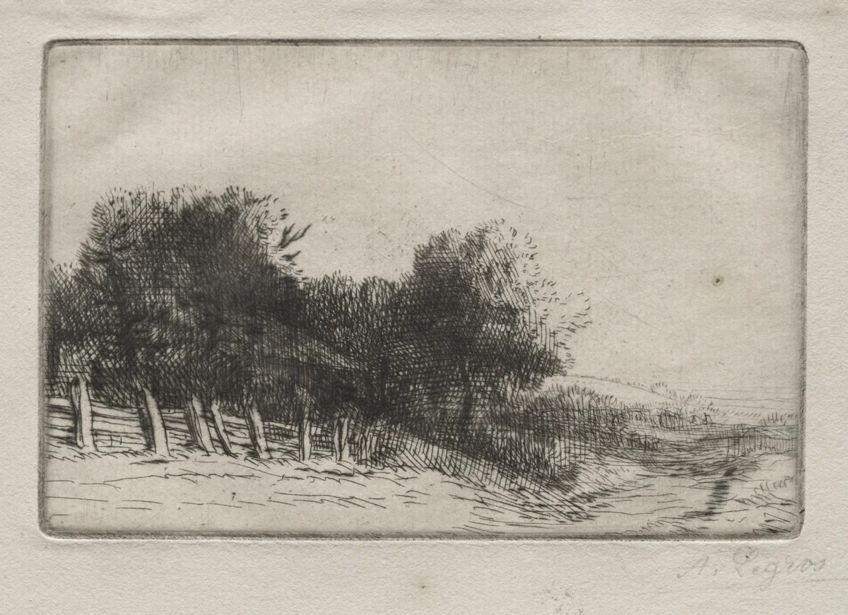 Landscape (Un Paysage) by Alphonse Legros, print, 1857-1911