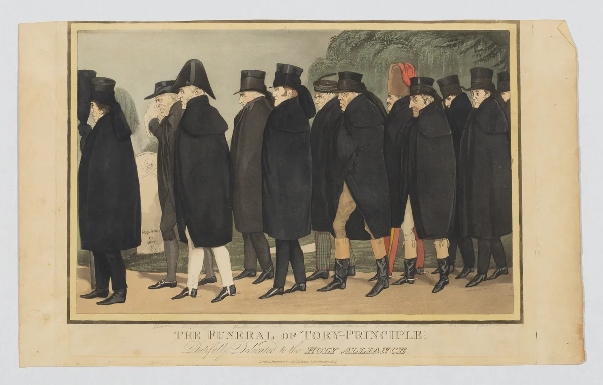 The Funeral of Tory-principle: Dutifully Dedicated to the Holy Alliance by John Doyle, print, 1827