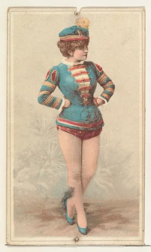Actress wearing military costume, from Stars of the Stage, Second Series (N130) issued by Duke Sons & Co. to promote Honest Long Cut Tobacco by W. Duke, Sons & Co., print, 1891