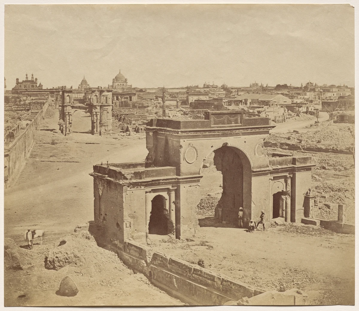 Bailee Guard Gate, Taken from the Inside, Showing the Clock Tower by Felice A. Beato, photograph, 1858