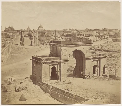 Bailee Guard Gate, Taken from the Inside, Showing the Clock Tower by Felice A. Beato, photograph, 1858