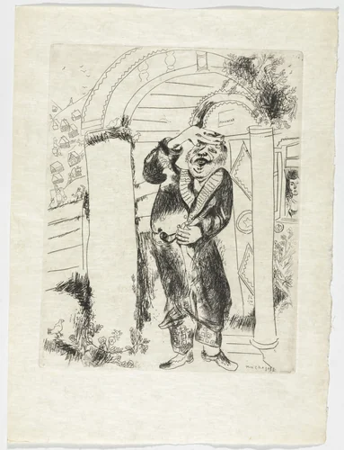 Manilov, plate VIII (supplementary suite) from Les Âmes mortes by Marc Chagall, illustrated book, 1923