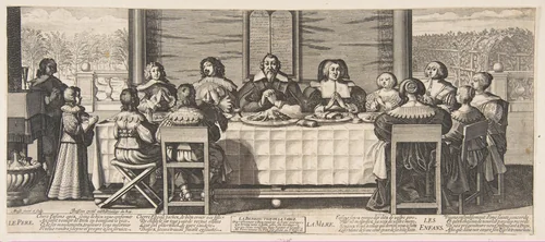 The Benediction at Table by Abraham Bosse, print, 1630-1640