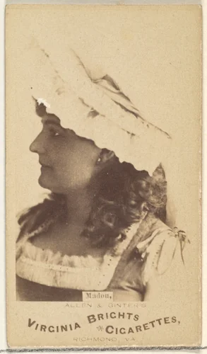 Madon, from the Actors and Actresses series (N45, Type 1) for Virginia Brights Cigarettes by Allen & Ginter, photograph, 1885-1891
