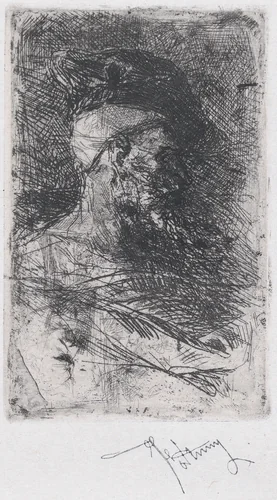 Tangiers, a group of men seated near an arch by Mariano Fortuny, print, 1861