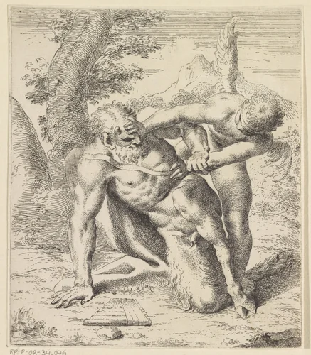 Pan en Amor by Sisto Badalocchio, print, 1591-1647