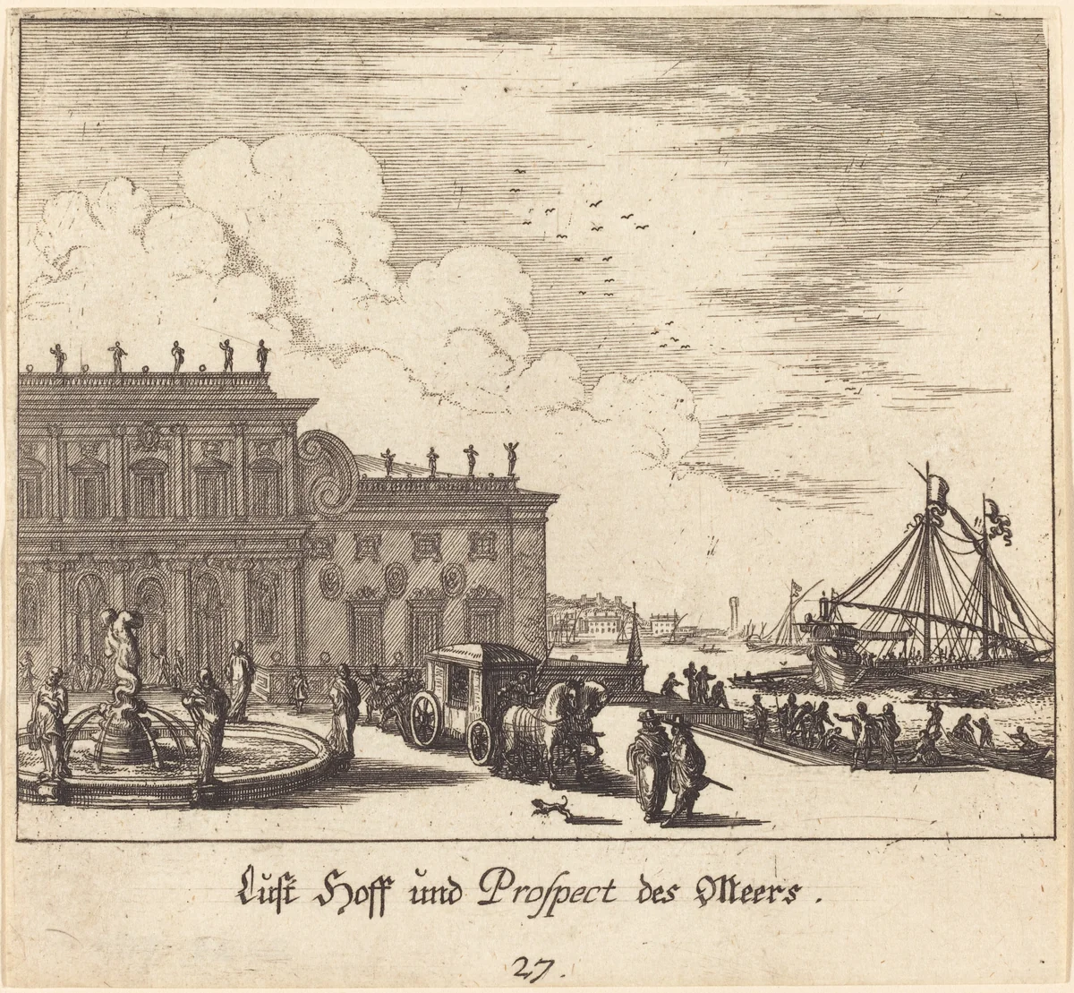 View of Meers by Melchior Küsel; Johann Wilhelm Baur, print, 1681