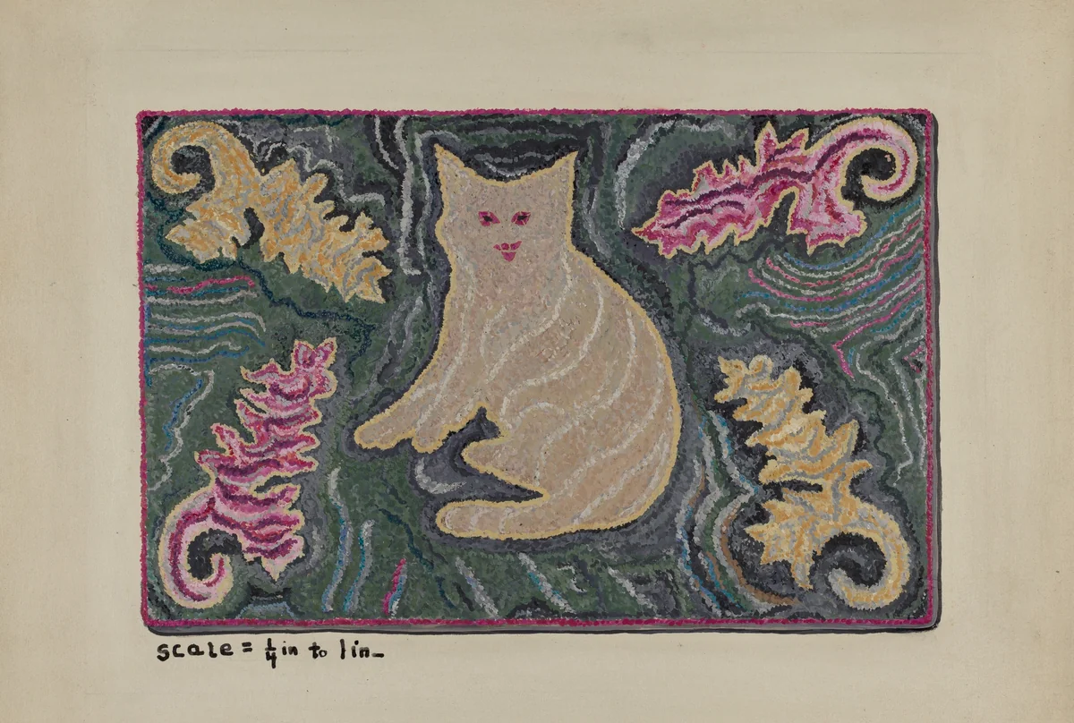 Hooked Rug by Dorothy Kiernan, index of american design, 1940