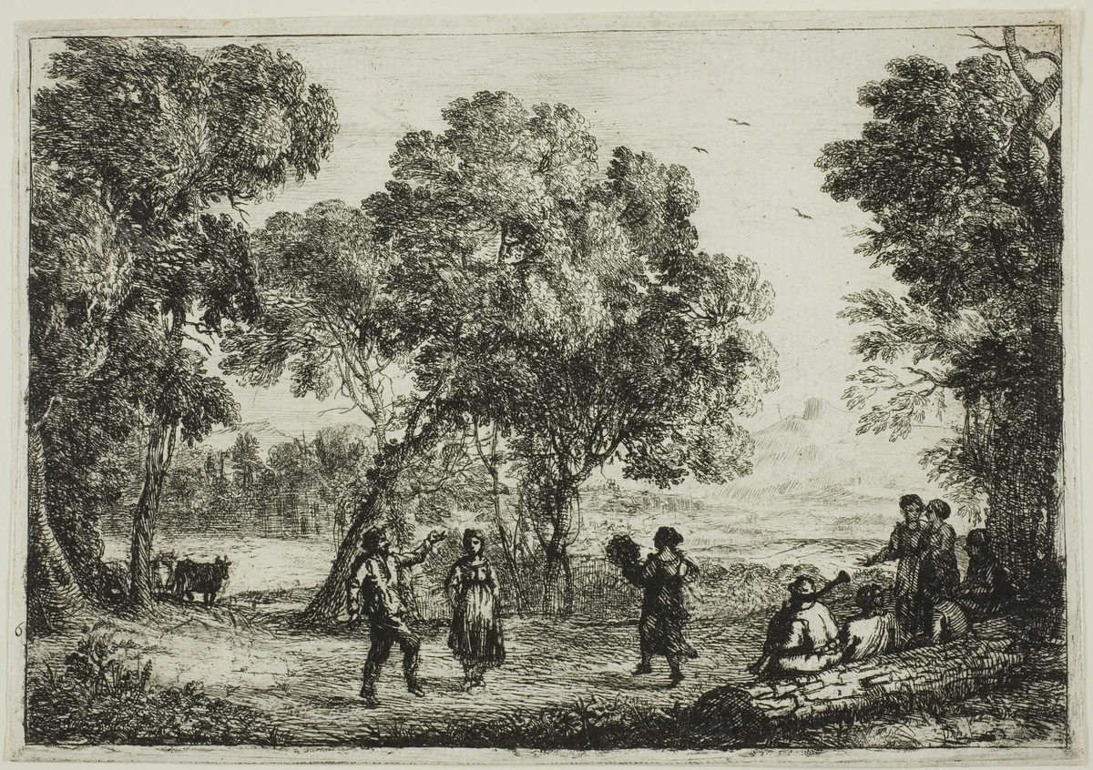 The Country Dance by Claude Lorrain, print, 1632-1642