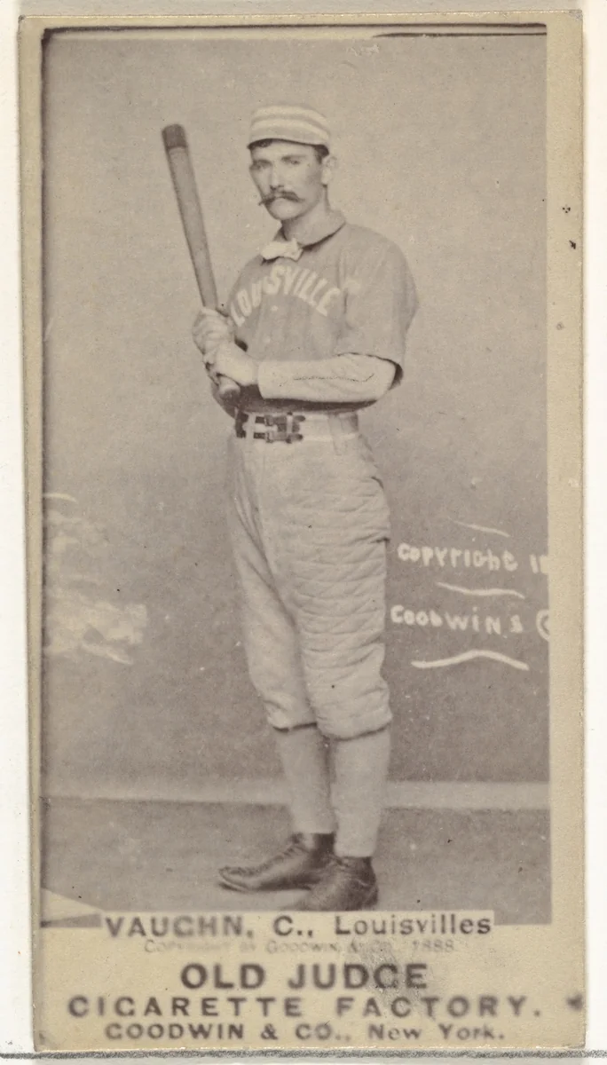 Harry Francis "Farmer" Vaughn, Catcher, Louisville Colonels, from the Old Judge series (N172) for Old Judge Cigarettes by Goodwin & Company, photograph, 1888