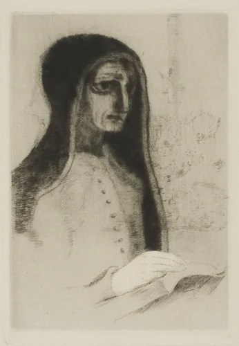The Book (Saint Theresa) by Odilon Redon, print, 1892