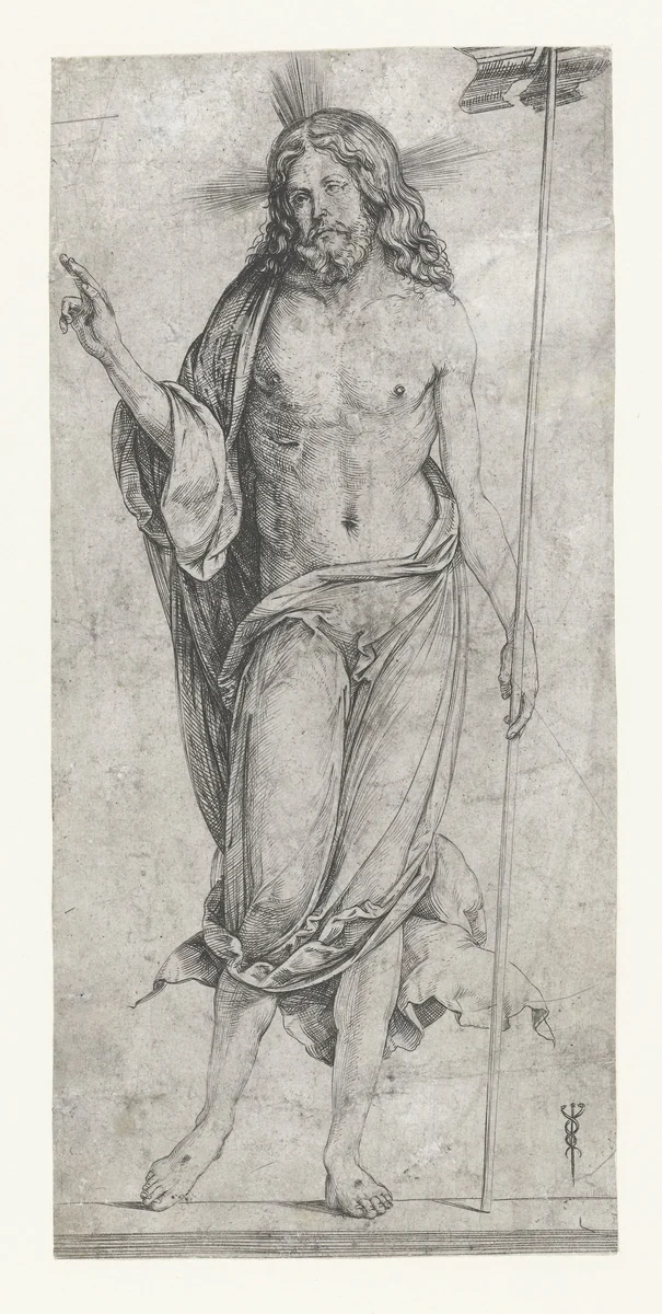 Staande Christus als Salvator Mundi by Unknown, print, 1503-1509