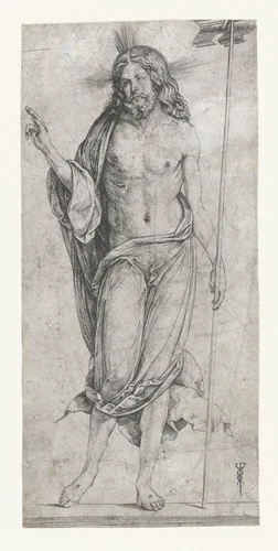 Staande Christus als Salvator Mundi by Unknown, print, 1503-1509