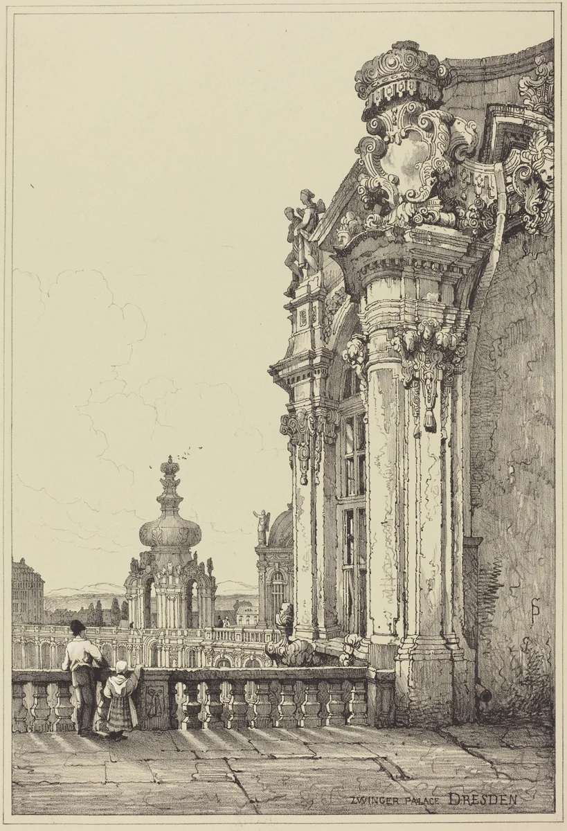 Zwinger Palace, Dresden by Samuel Prout, print, 1783-1852