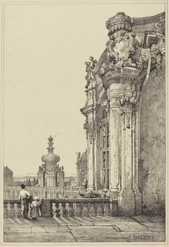 Zwinger Palace, Dresden by Samuel Prout, print, 1783-1852
