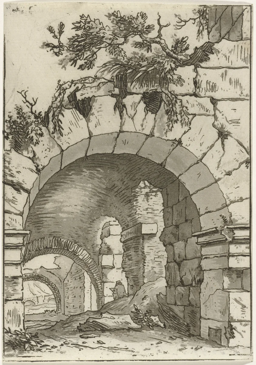 Tekenaar in het Colosseum by Hermanus Fock, print, 1781-1822