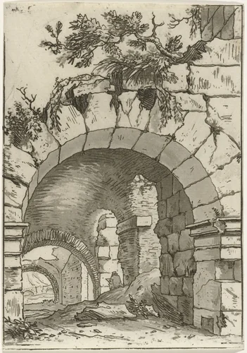 Tekenaar in het Colosseum by Hermanus Fock, print, 1781-1822