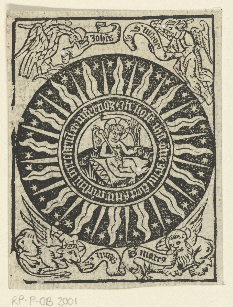 Het Christuskind kastijdt zichzelf. by Unknown, print, 1480-1500