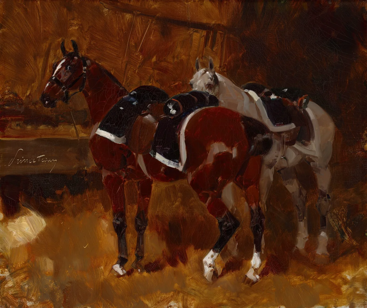Horses by Rene Pierre Charles Princeteau, painting, 1844-1914