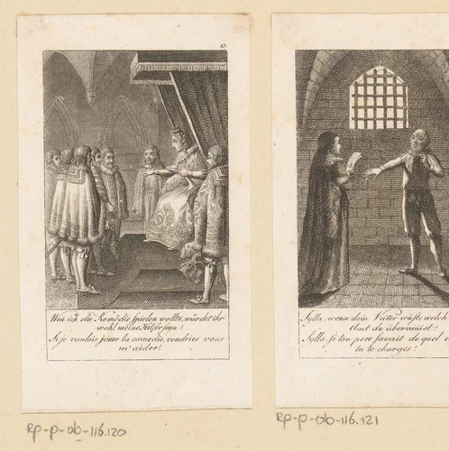 Voorstelling uit de geschiedenis van de Nederlandse stadhouders by Christian Gottlieb Geyser, print, 1796