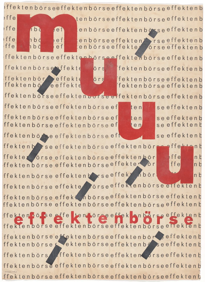 Muuu Stock Exchange (Muuu Effektenbörse) by Erich Comeriner, drawing, 1927