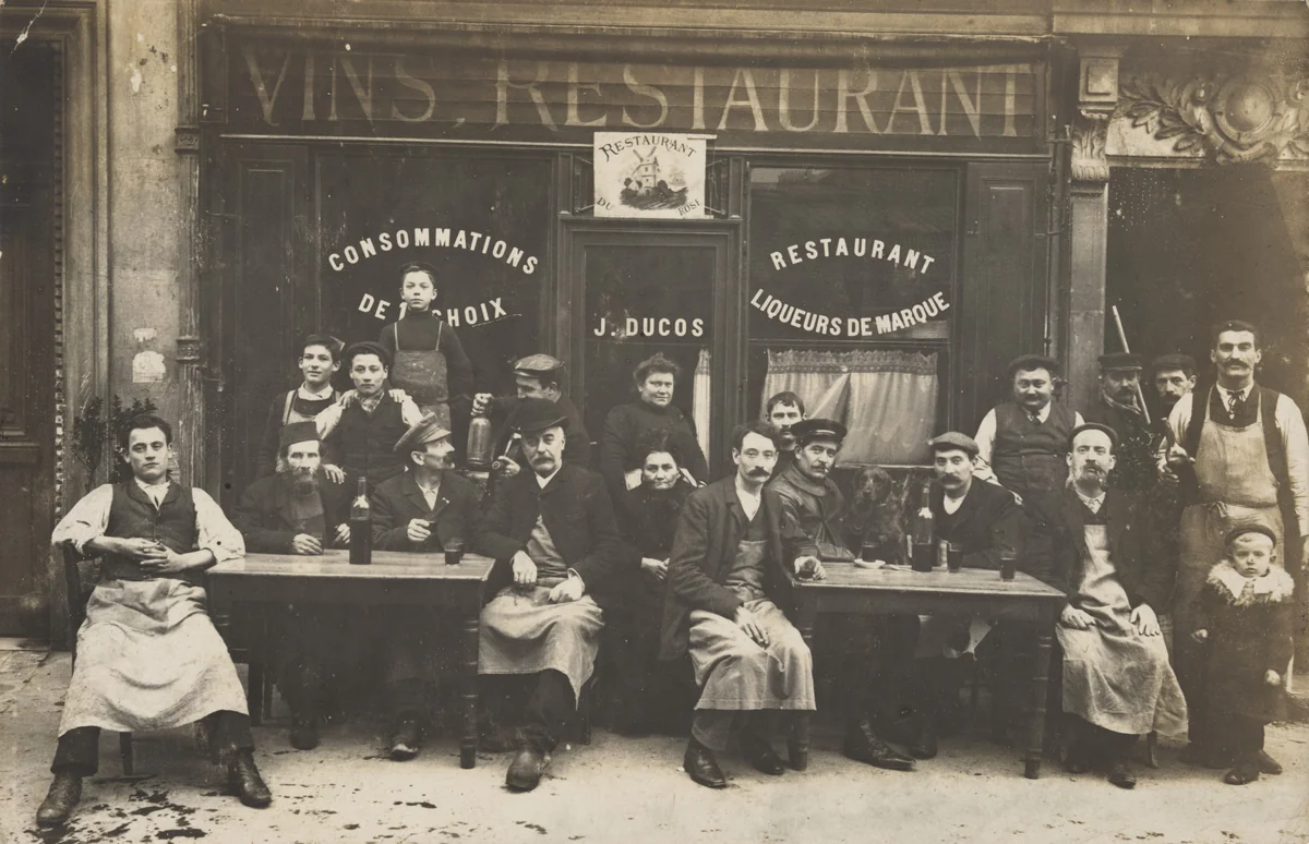 Restaurant du Rose, J. Ducos. 132, rue Michel Bizot, Photographe J. Verleye, Paris by Unidentified Photographer, photograph, 1905