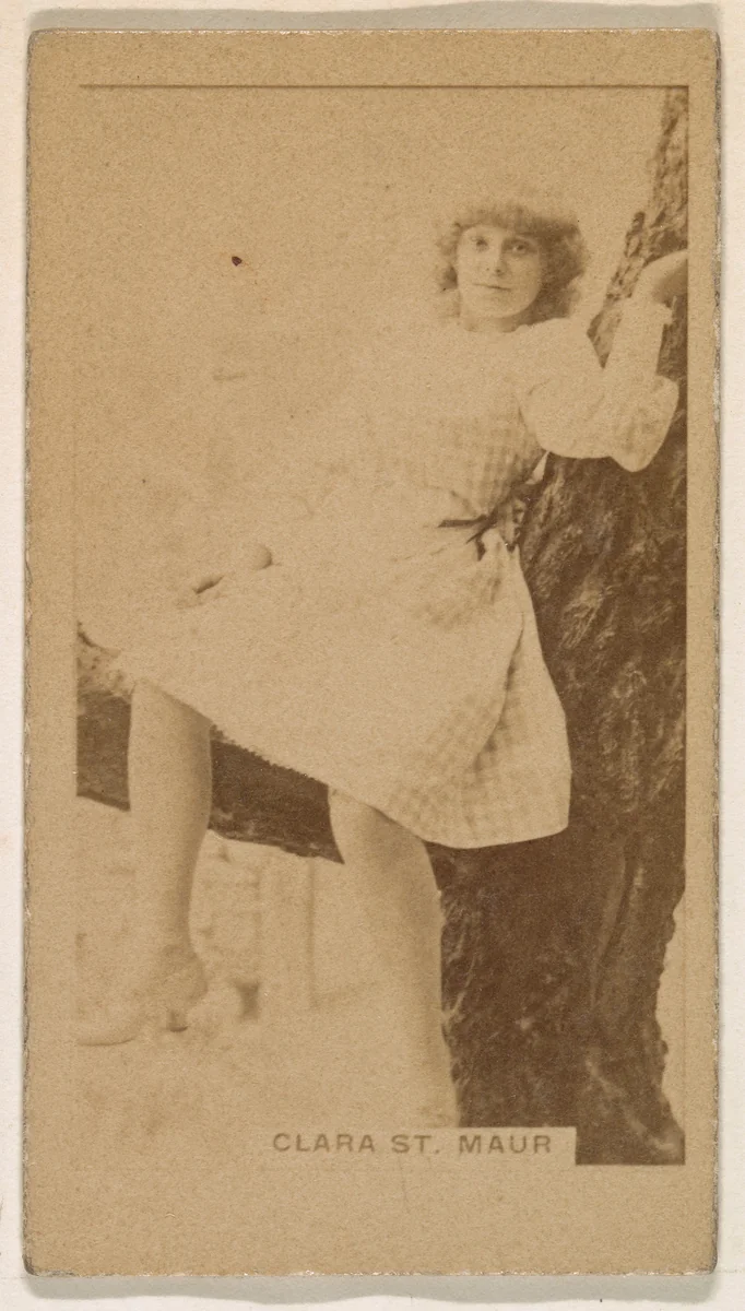 Clara St. Maur, from the Actresses series (N245) issued by Kinney Brothers to promote Sweet Caporal Cigarettes by Kinney Brothers Tobacco Company, photograph, 1890