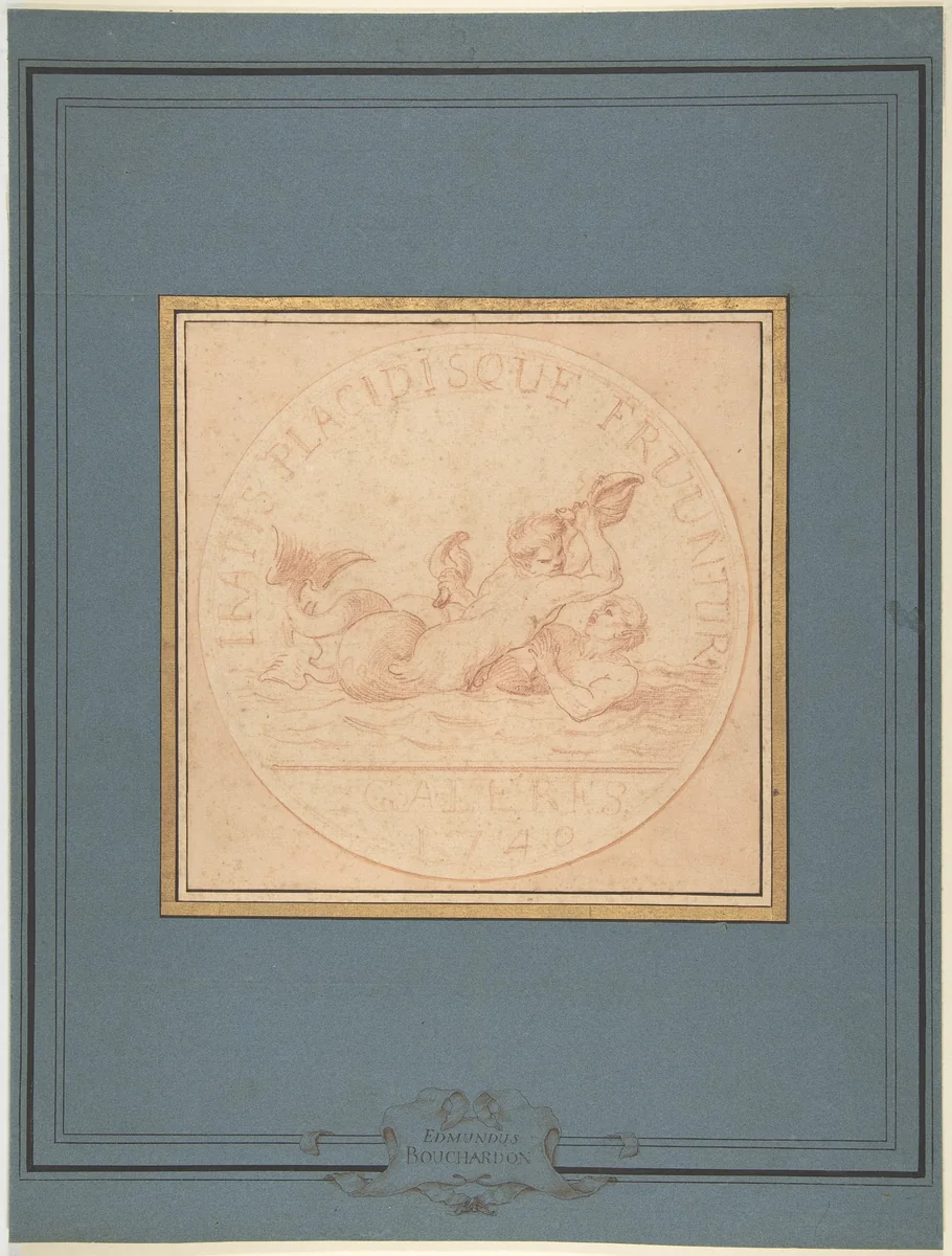 Design for a Token: Galères, 1740 by Edme Bouchardon, drawing, 1740