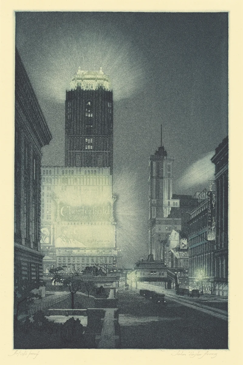 West Forty-Second Street, Night by John Taylor Arms, print, 1922
