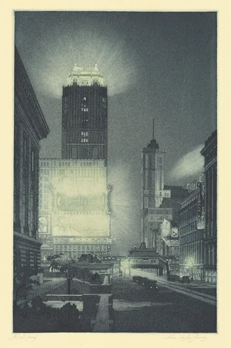 West Forty-Second Street, Night by John Taylor Arms, print, 1922