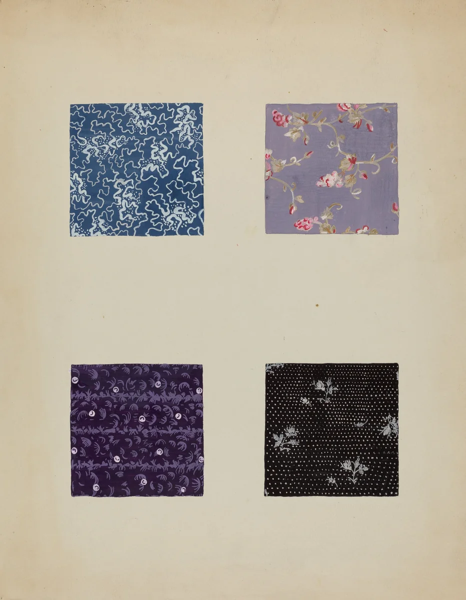 Materials from Patchwork Quilt by Katherine Hastings, index of american design, 1936