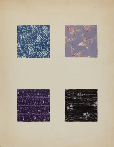 Materials from Patchwork Quilt by Katherine Hastings, index of american design, 1936