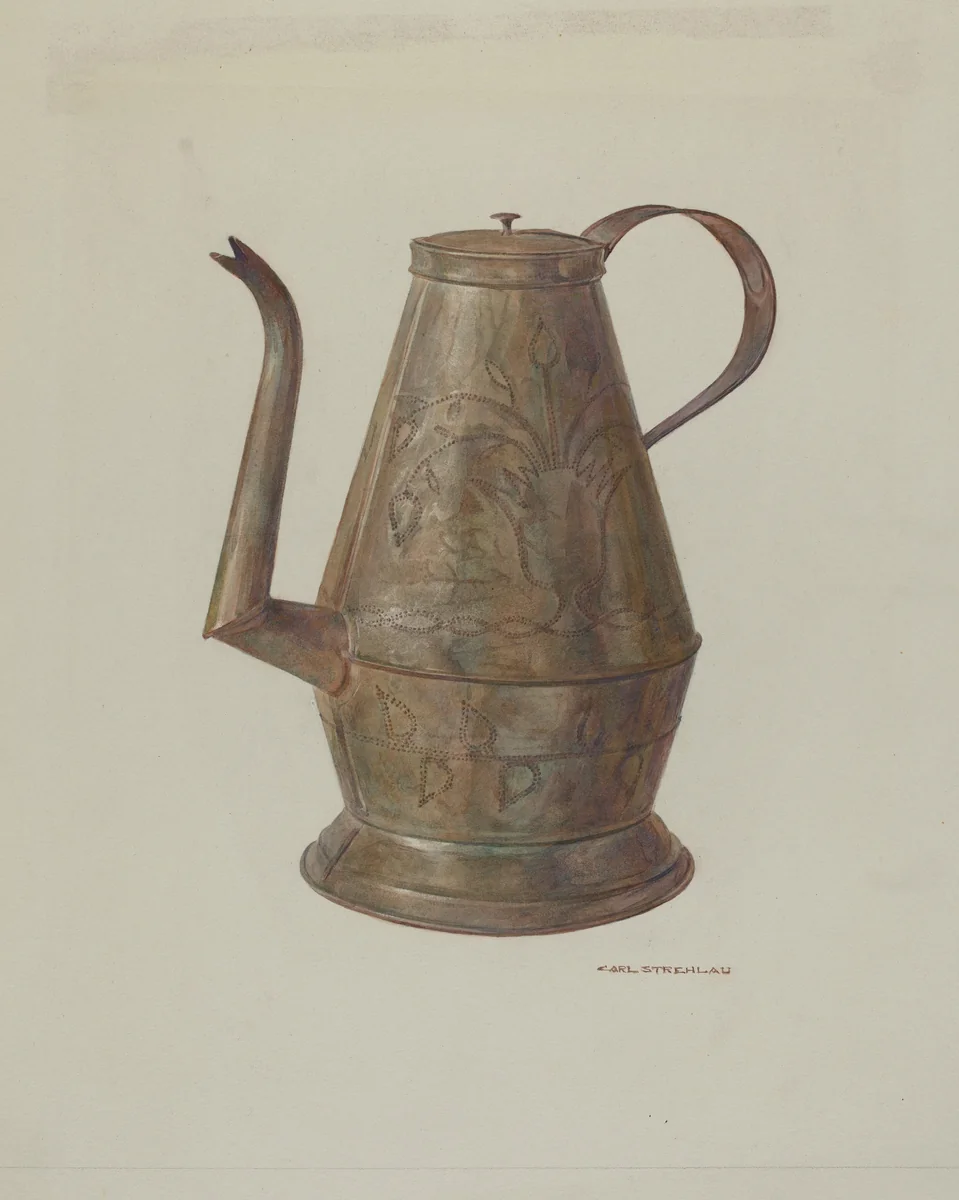 Pa. German Coffee Pot by Carl Strehlau, index of american design, 1939