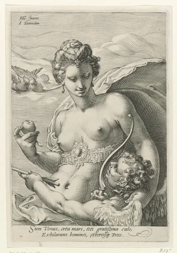 Venus en Amor by Unknown, print, 1575-1607