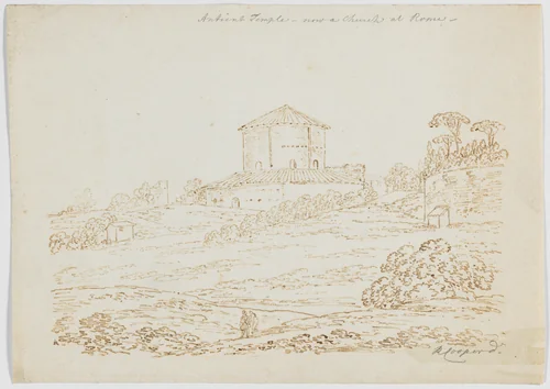 Ancient Temple – now a Church, at Rome by Richard Cooper II, drawing, 1774-1775