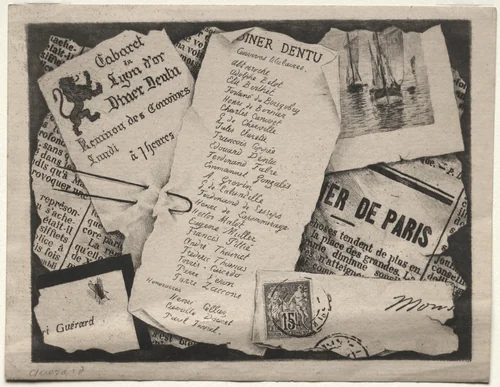 Dinner Invitation by Henri Charles Guérard, print, 1877-1887