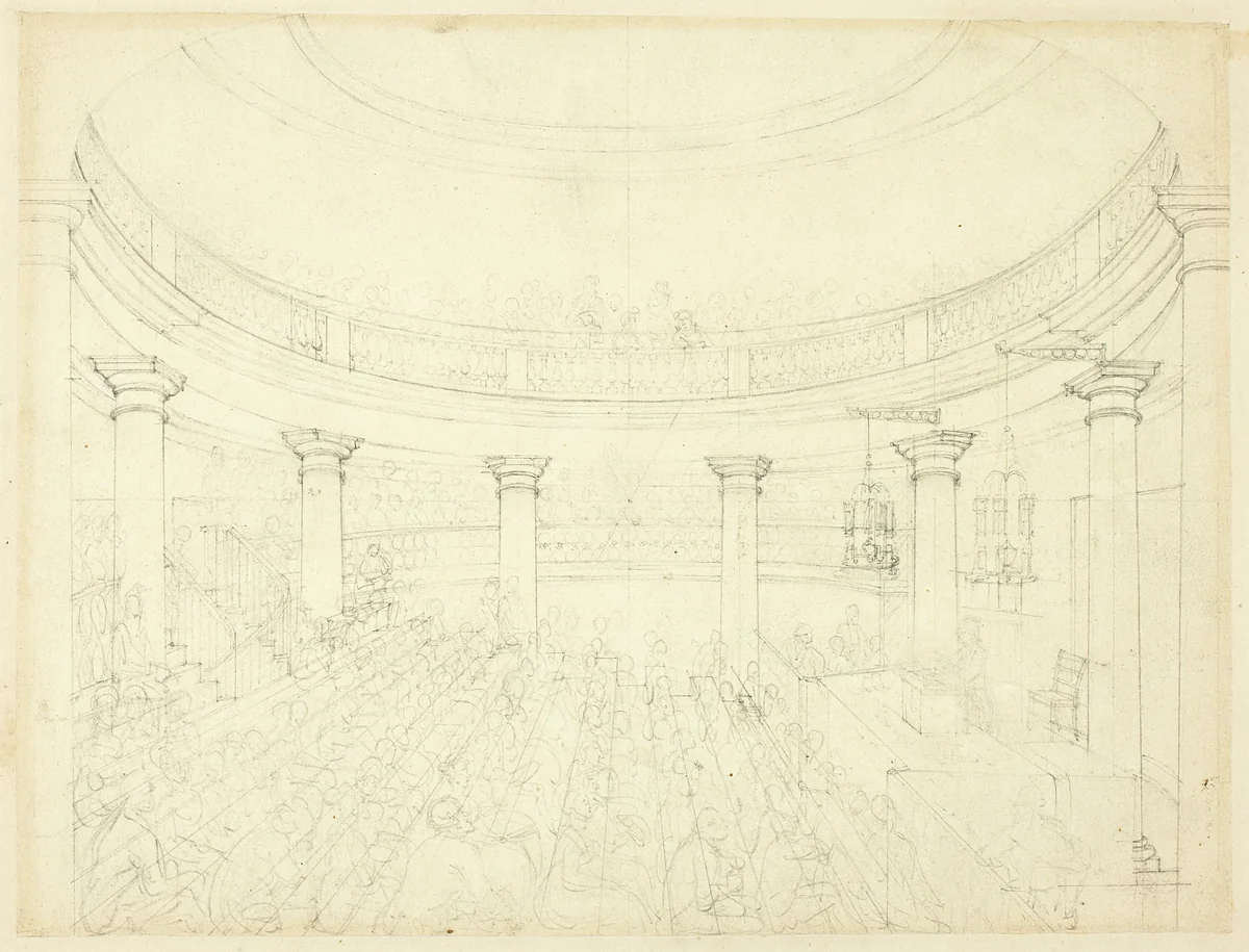 Study for Surrey Institution, from Microcosm of London by Augustus Charles Pugin
Thomas Rowlandson, drawing, 1807-1809