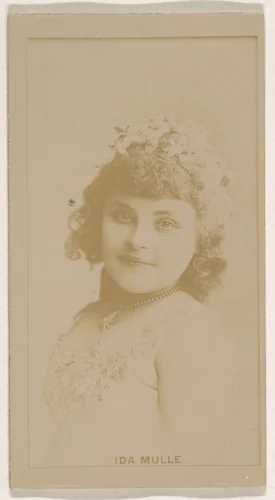 Ida Mulle, from the Actresses series (N245) issued by Kinney Brothers to promote Sweet Caporal Cigarettes by Kinney Brothers Tobacco Company, photograph, 1890