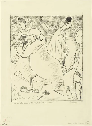 Cirque Medrano, Clowns Poitu and Chocolat (Circus Medrano, Clowns Poitu et Chocolat) by George Grosz, drawing, 1924
