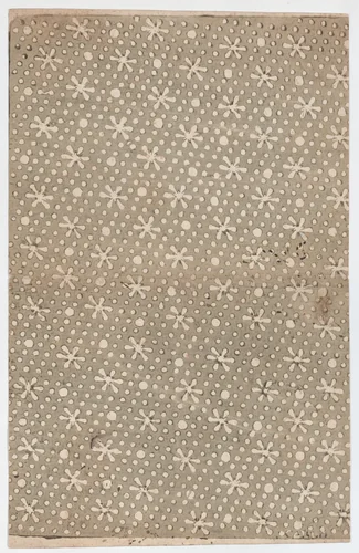 Sheet with overall flower and dot pattern by anonymous, print, 1800-1900
