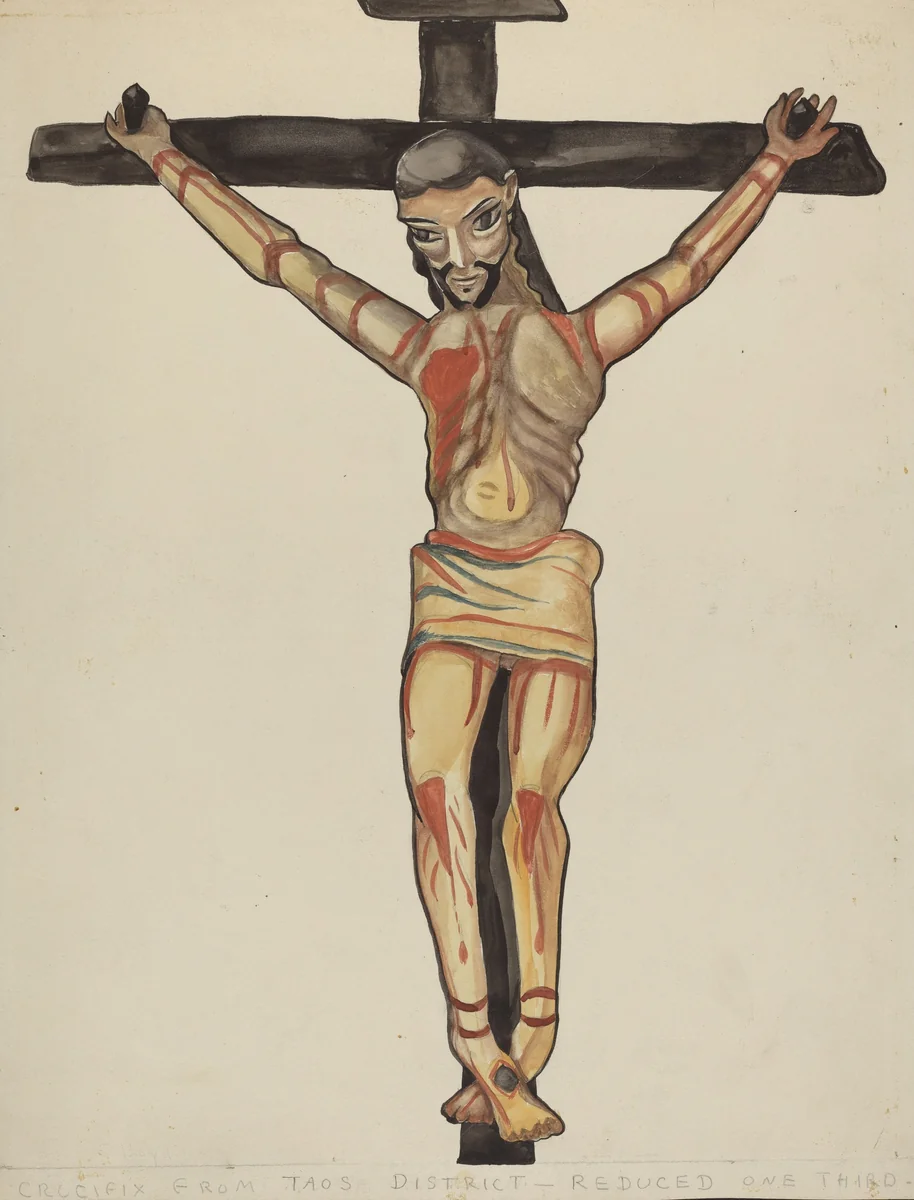 Crucifix, from Vicinity of Taos by E. Boyd, index of american design, 1935-1942