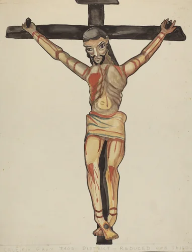 Crucifix, from Vicinity of Taos by E. Boyd, index of american design, 1935-1942