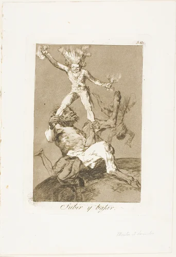 To Rise and to Fall, plate 56 from Los Caprichos by Francisco José de Goya, print, 1797-1799