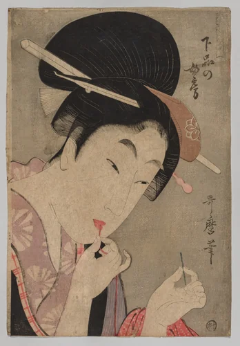A Wife of the Lower Rank (Gebon no nyōbō), from the series A Guide to Women's Contemporary Styles (Tōsei onna fūzoku tsū) by Kitagawa Utamaro (喜多川歌麿), print, 1801-1802