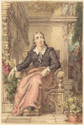 The Blind Milton by Thomas Uwins, drawing, 1812-1822