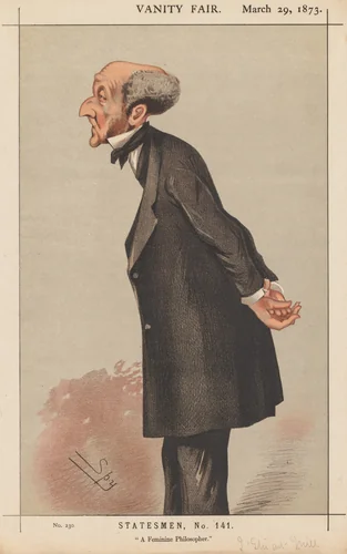 Vanity Fair: Statesman, No. 141 "A Feminine Philosopher" by Leslie Matthew, print, 1873